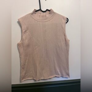 Alfred Dunner Ribbed Knit Top in Light Tan